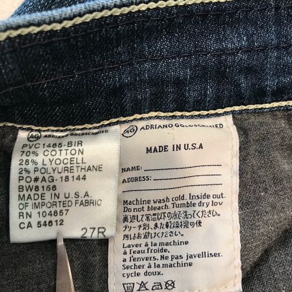 AG Simona Easy straight Leg Blue Jeans Size 27R - Picture 7 of 8